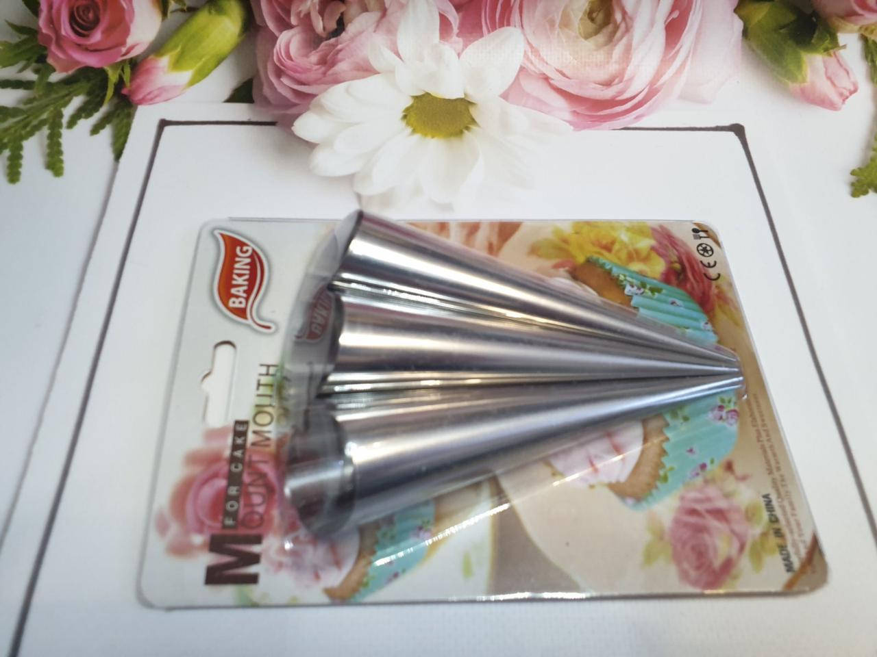 

Набор конусов для выпечки трубочек 14 см 3 шт