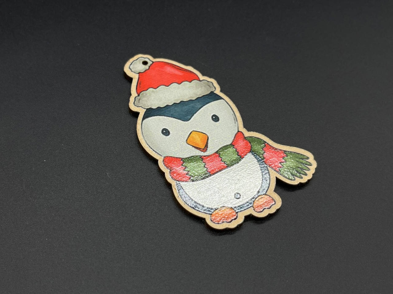 

Деревянная новогодняя игрушка с печатью. 9см