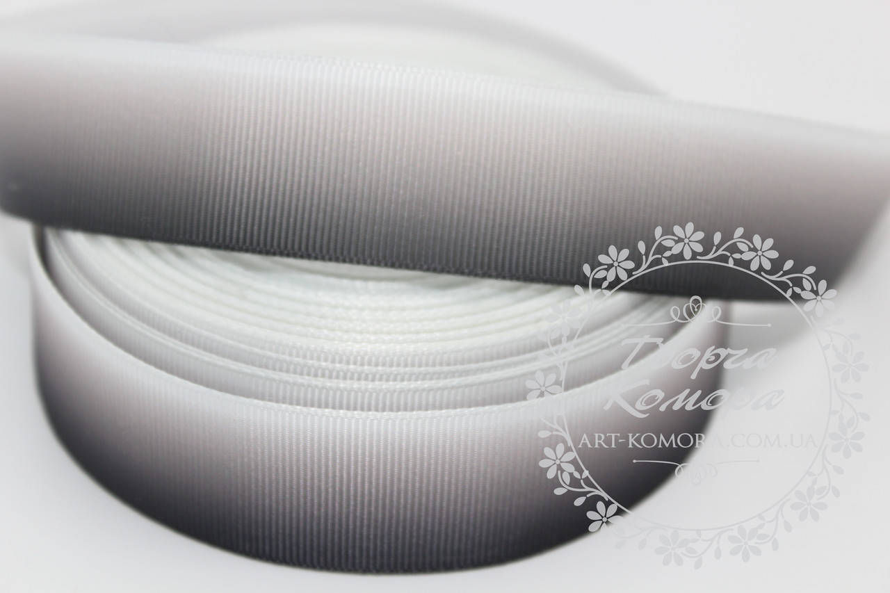 

Репсовая лента черная с градиентом, 2,5 см