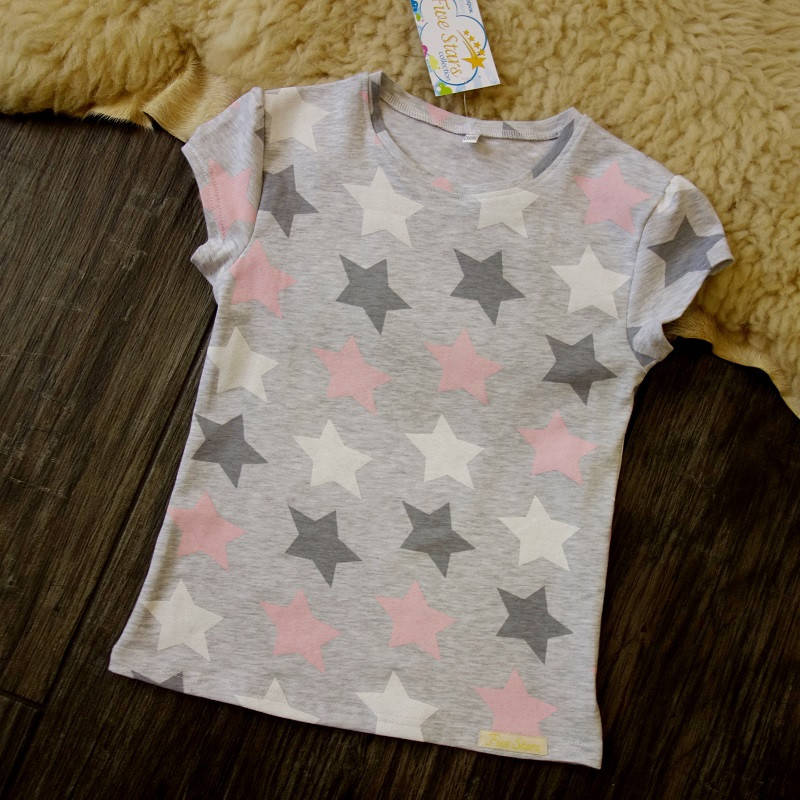 

Детская футболка серая звезды Five Stars KD0528-98p, Светло-серый