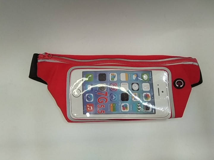 

Сумка навколо пояса з прозорим відділенням для телефону червона зі світловідбивними смужками, Красный