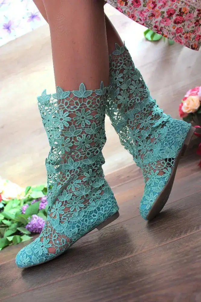 

Сапоги летние бирюзовые 36-41 размер, Бирюзовый