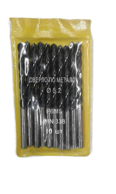 

5,2х52х86 10шт сверла по металлу Werk HSS-R