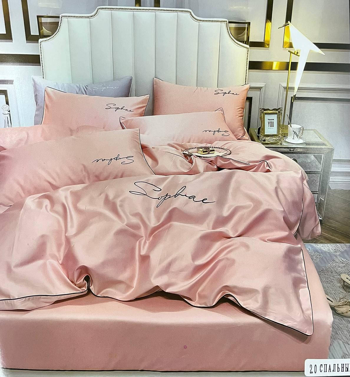 

Постельное белье двуспальное |Home Textile| CROWN| NOBLE LUXURIOS, Розовый