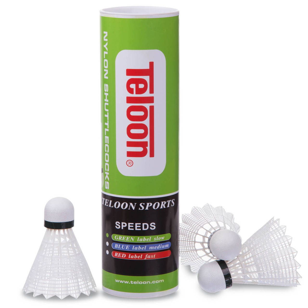 

Воланы для бадминтона нейлоновые (6 шт.) TELOON TB300 медленный волан, белые