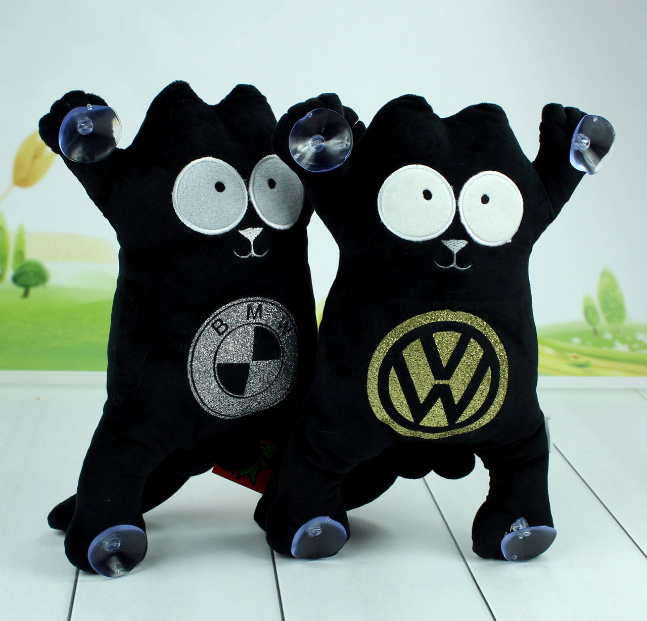 

Мягкая игрушка кот Саймона, сувенирный кот на присосках с надписью, 34 см.