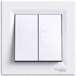 

Выключатель двухклавишный Schneider Electric Asfora Белый EPH0300121