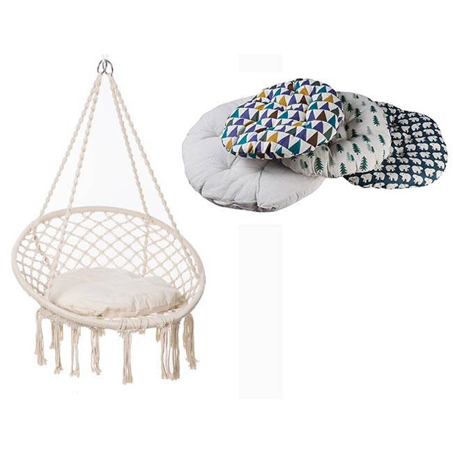 

Гамак круглый "Macrame", белый, подушка. Скидка от 3-х штук.