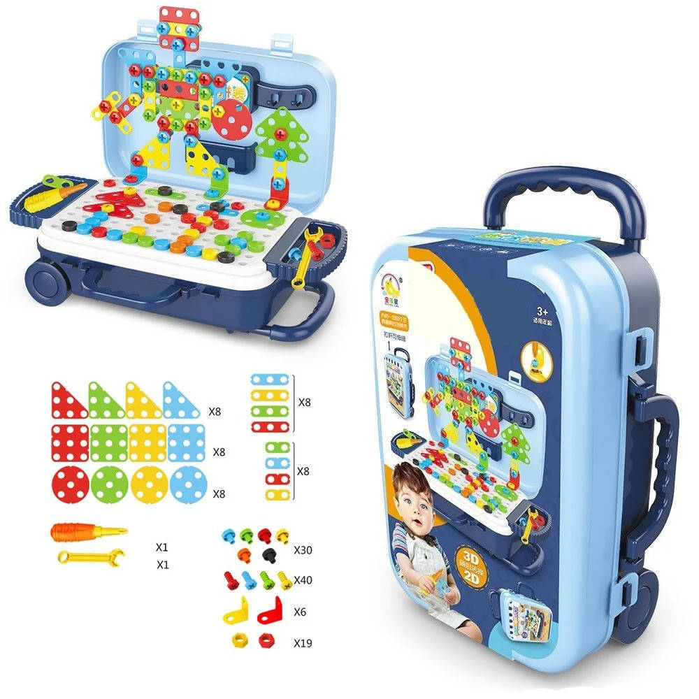 

Игровой набор конструктор в чемодане на колесиках PAZZLE interest toy 137 деталей