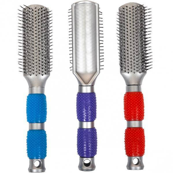 

Щетка массажная узкая 9576 с прорезиненной ручкой, 24 см