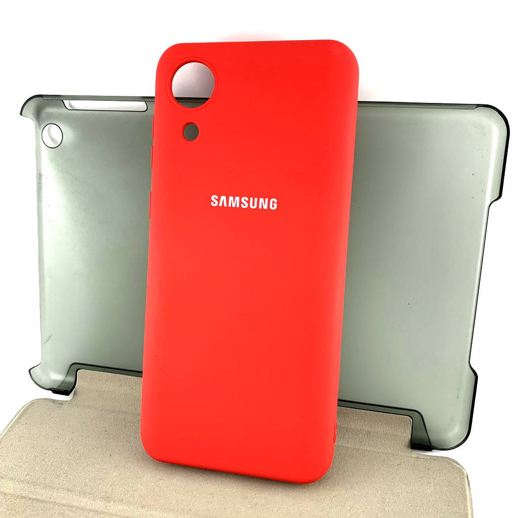 

Чехол на Samsung Galaxy A03 Core, A032 накладка бампер Silicone Case Full силиконовый матовый красный