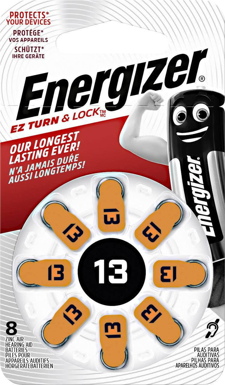 

Батарейка Energizer PR48 (Type13, ZA13) 1,45V, 1штука (блистер по 8шт) для слуховых аппаратов