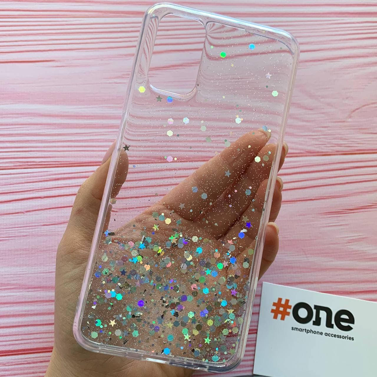 

Чехол для Oppo A52 накладка блестящая со звездочками чехол на оппо а52 прозрачный Star