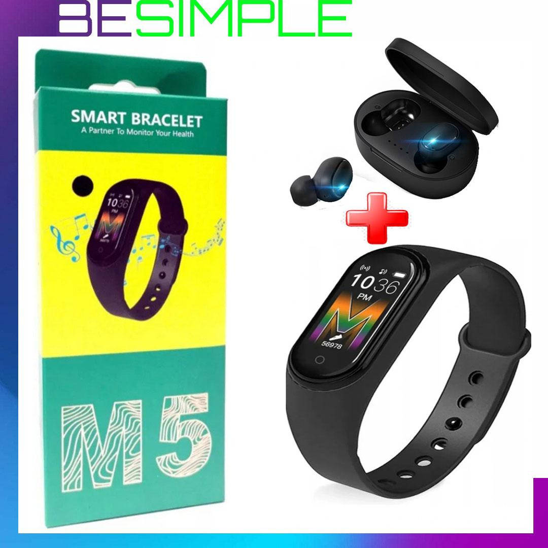 

Фитнес браслет Mi Band M5, Смарт часы + ПОДАРОК наушники A6S