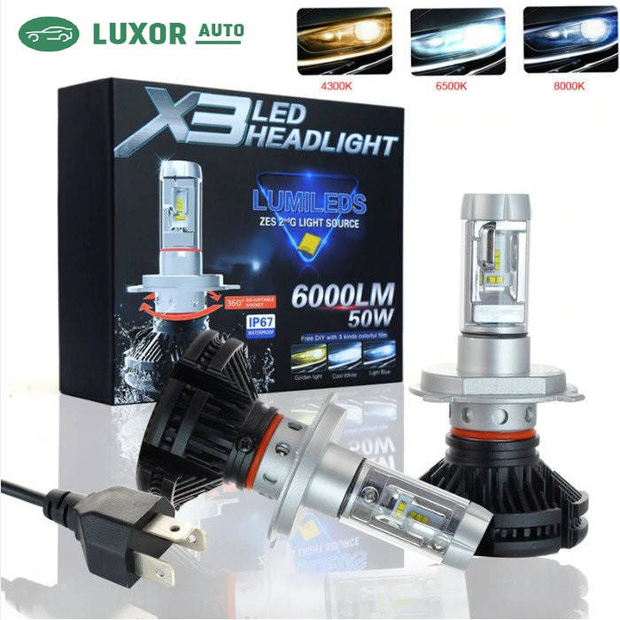 

Светодиодные лампы Led H4 X3 ZES 50W 6000LM 9-32Вт.