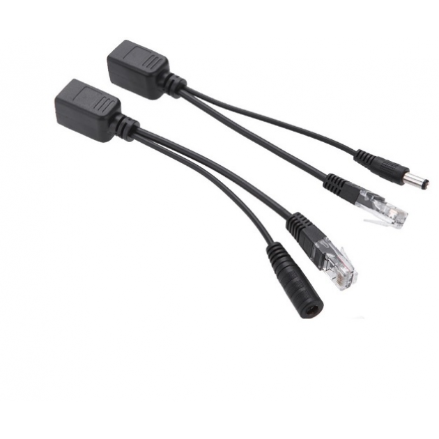 

POE инжектор пассивный (пара) 802.3at (30Вт) с портами Ethernet 10/100Mbps, black, OEM Q50, Черный