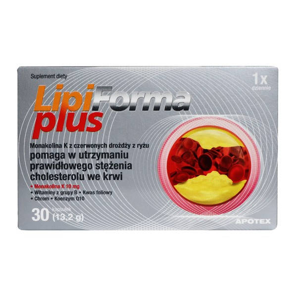 

LipiForma Plus - добавка для поддержки уровня холестерина в крови, 30 шт