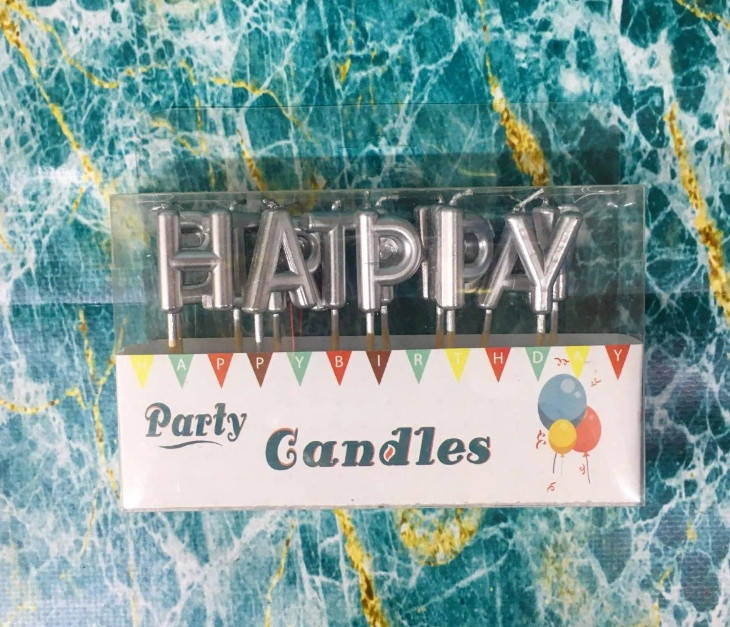 

Свечи-буквы "Happy Birthday" серебро