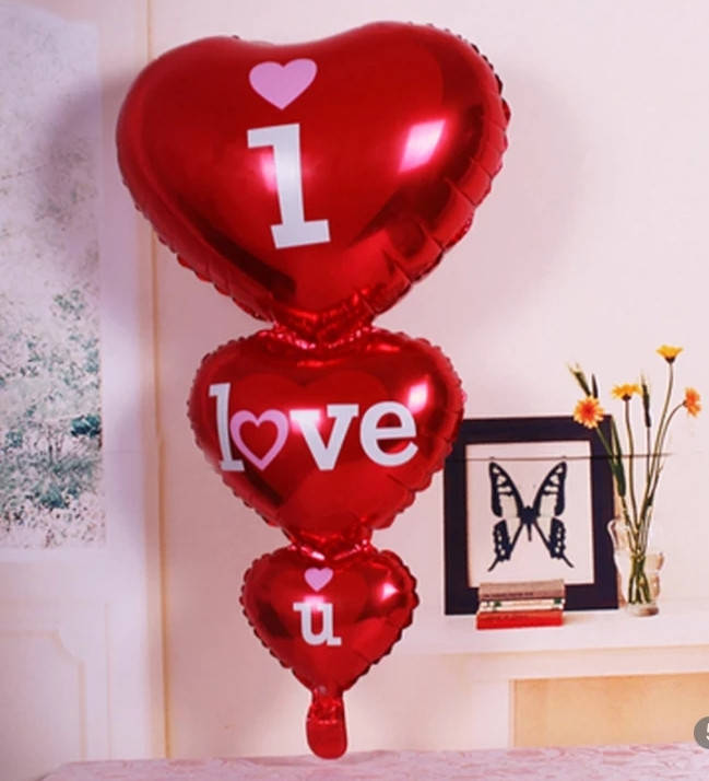 

Фольгированный шар Тройное сердце"I Love you".Размер 98*50 см.