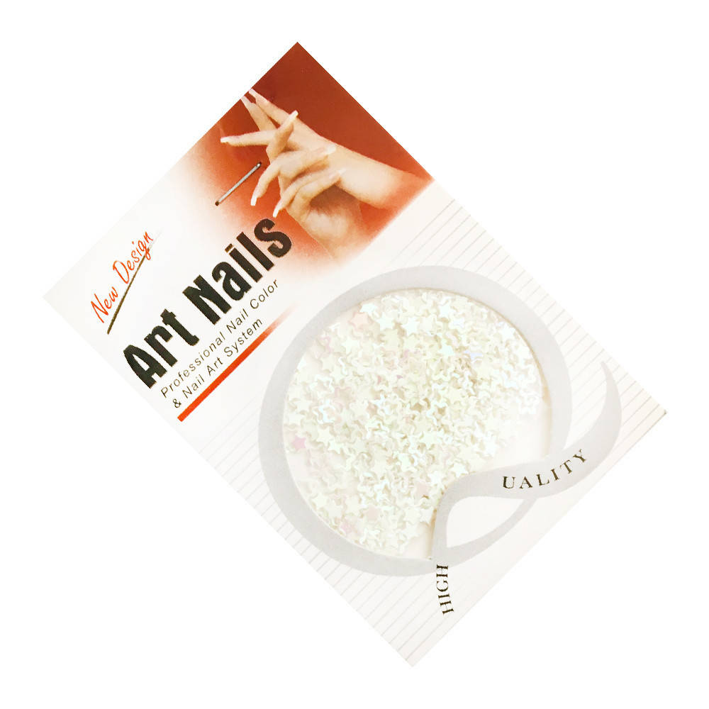 

Пустые звезды с отливом Art Nails, белые, Белый