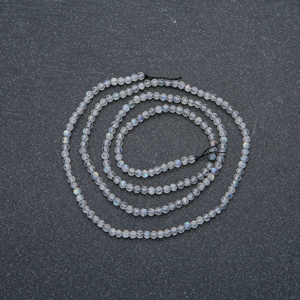 

Нитка натурального камня Лабрадор граненный шарик d-2мм L-40см +-