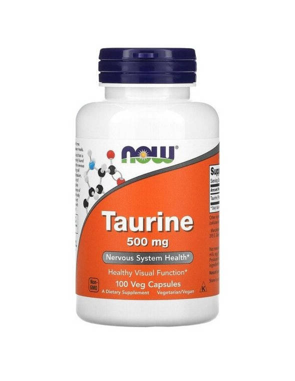 

Таурин 500 мг, Taurine Now foods 100 таблеток