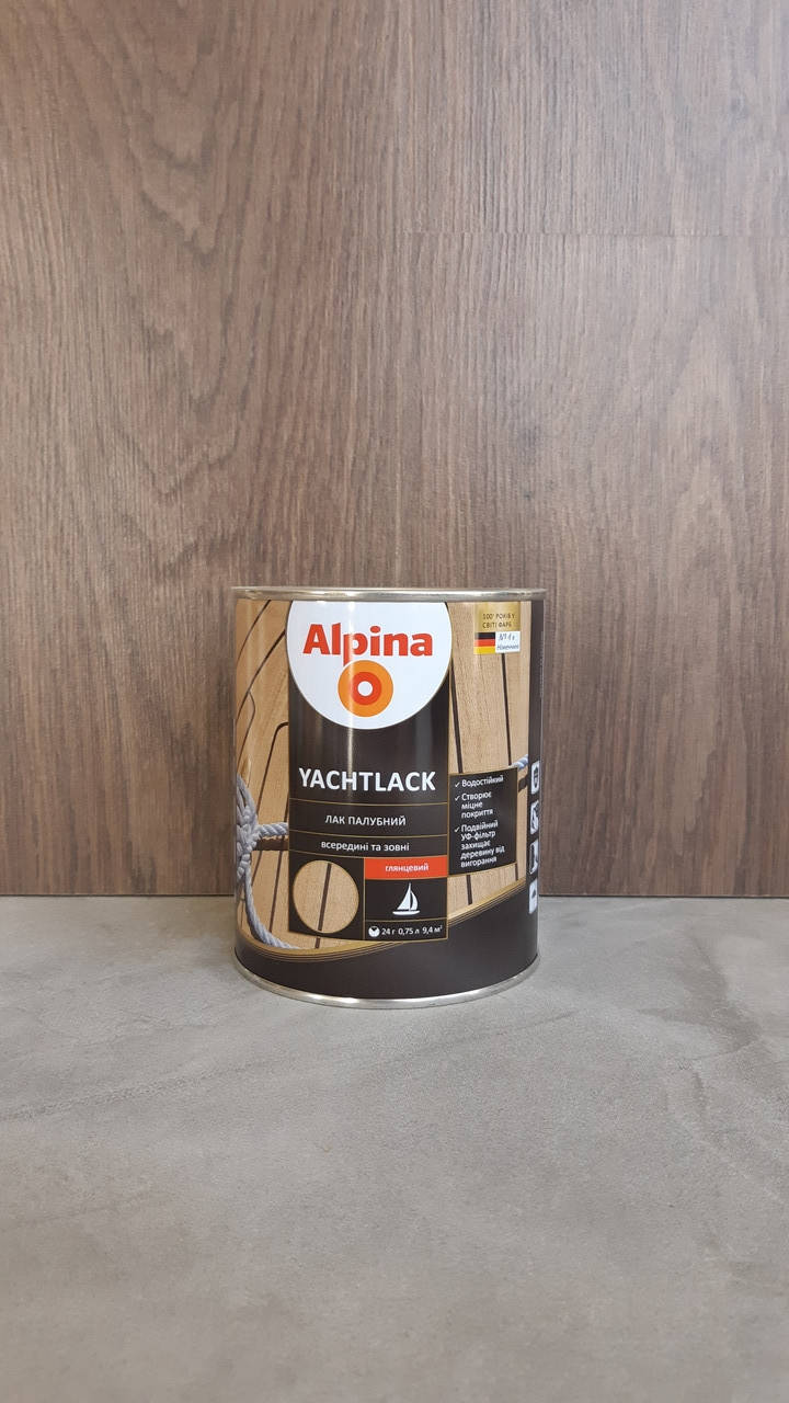

Alpina Yachtlack атмосфероустойчивый усиленный лак для деревянных поверхностей шелковисто-матовый, 2.5л