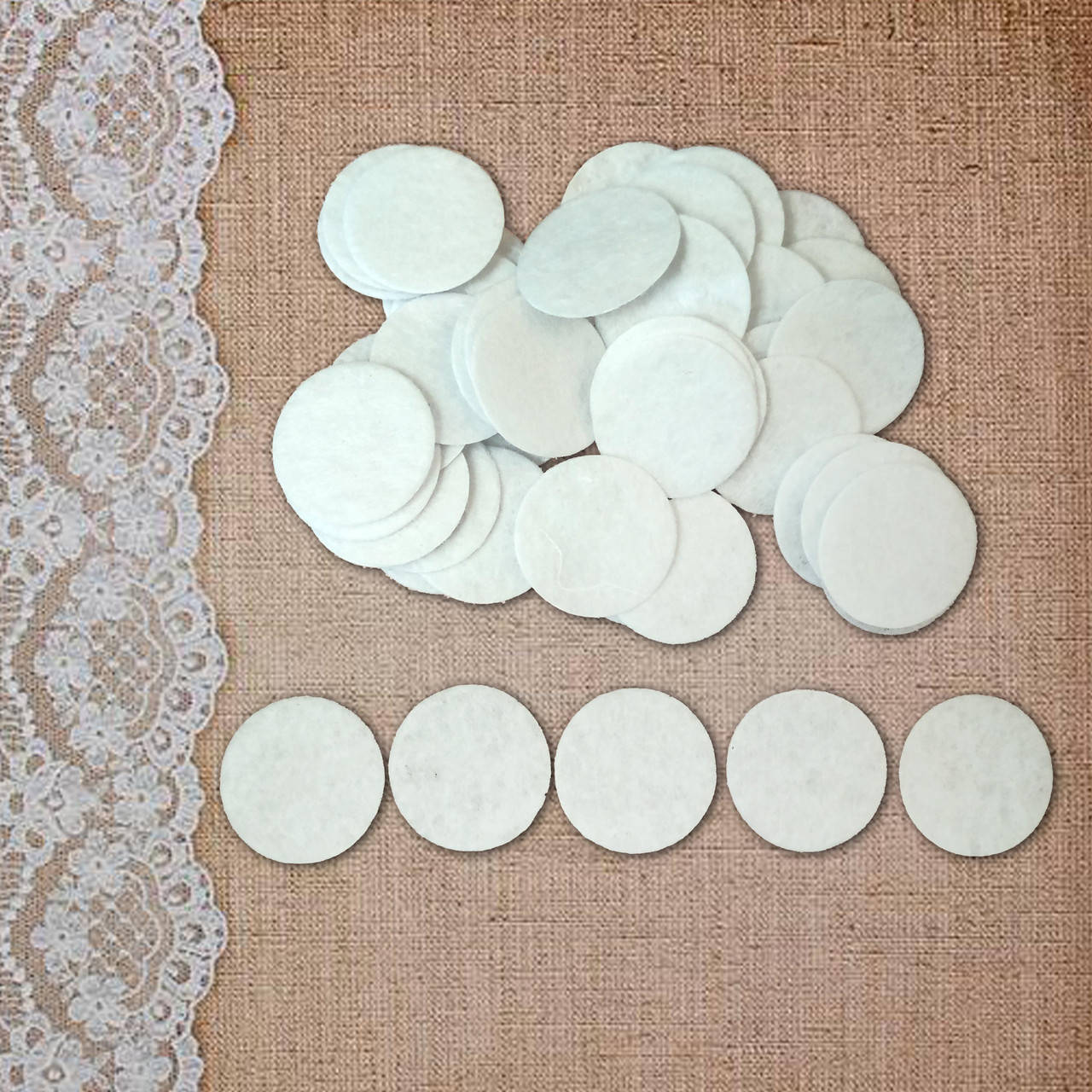 

Кружочки из фетра, диаметр 2,5 см (50 шт)