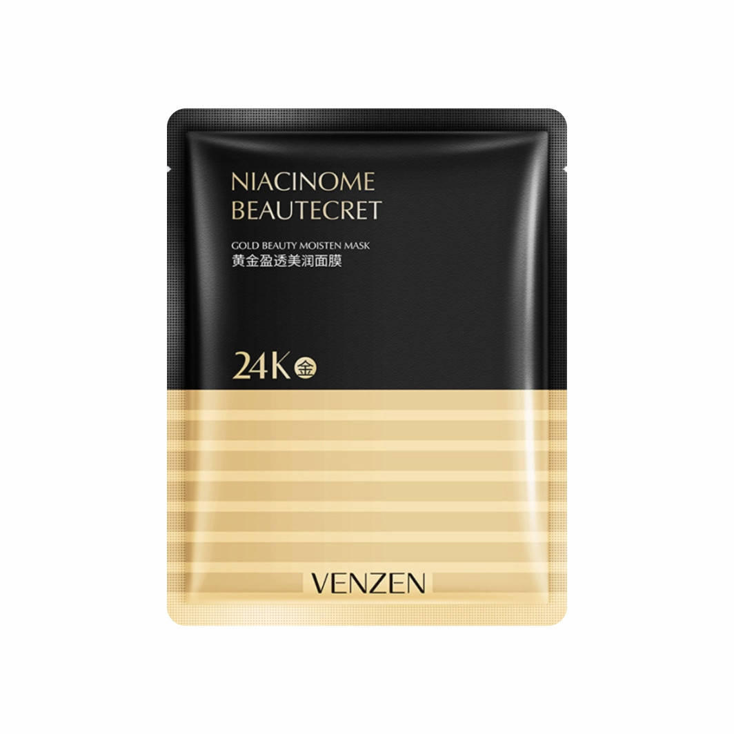 

Маска для лица с никотиновой кислотой и частицами золота Venzen Niacinome Beautecet 24K