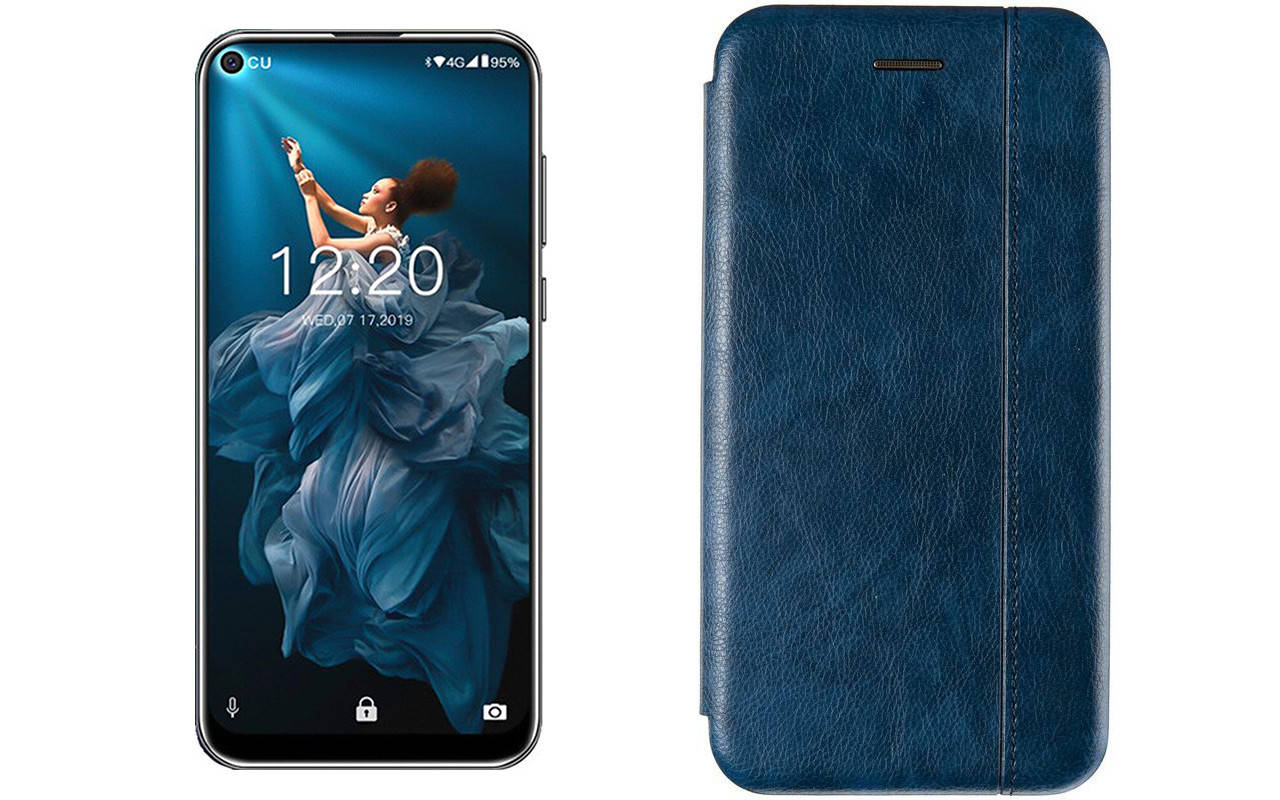

Книжка для смартфона Oukitel C17 Pro с бампером и магнитом, Темно-синий