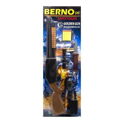 

Пистолет с присосками Дробовик "Berno", 4 стрелы, Золотистый