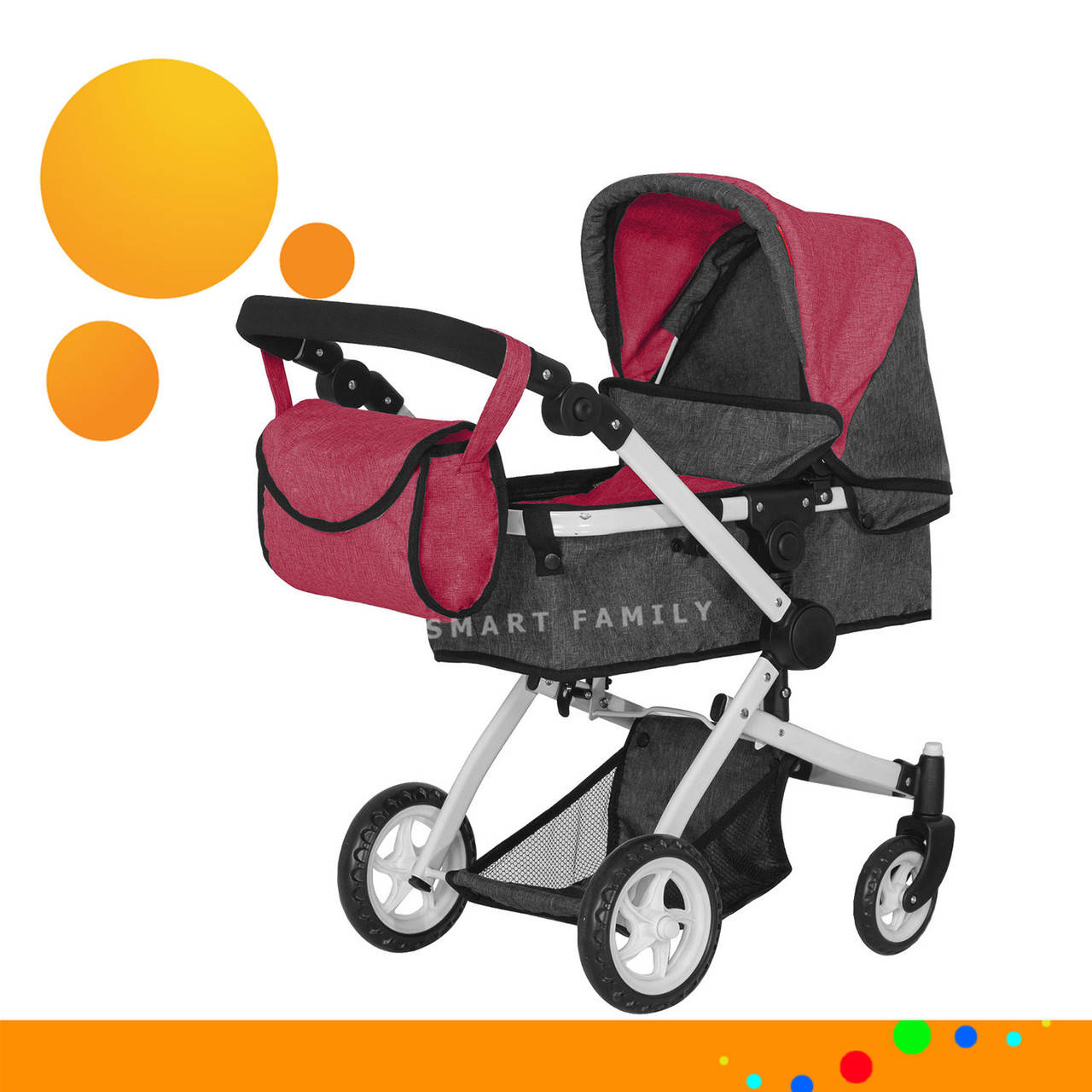 

Коляска для кукол 2 в 1 Carrello Maestro 9651B Deep Red Красный