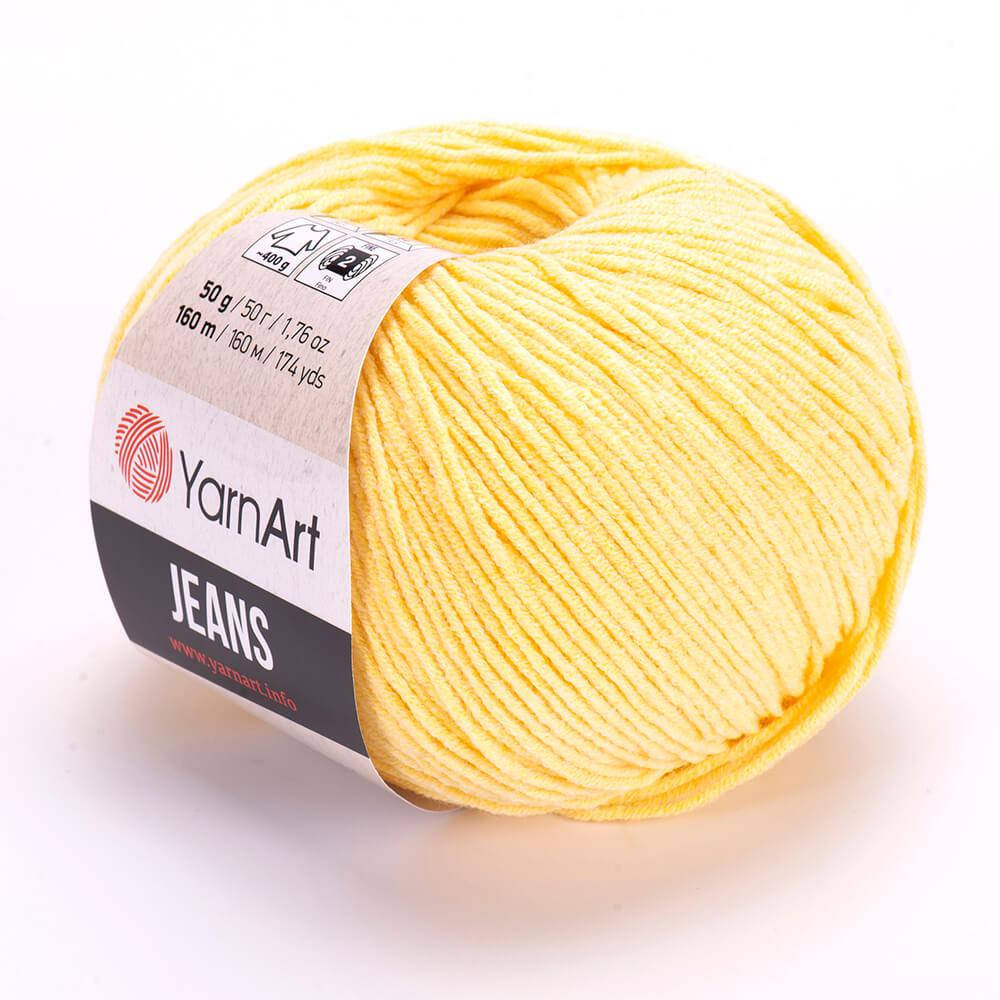 

Yarnart Jeans (ЯрнАрт Джинс) № 88 лимонный (Пряжа полухлопок, нитки для вязания)