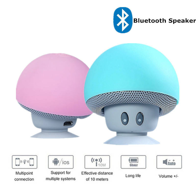 

Портативная Bluetooth колонка грибок розовая