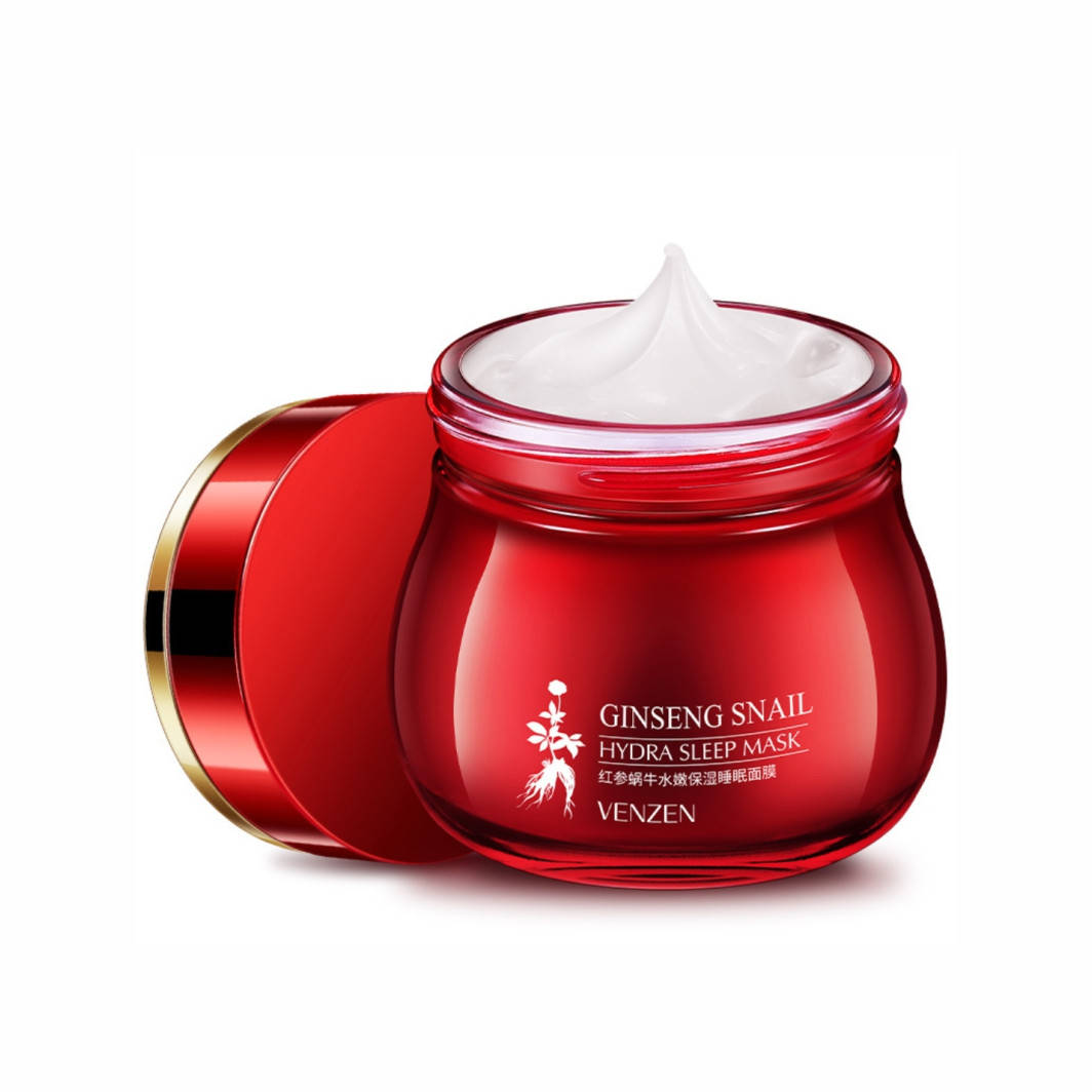 

Ночная маска с муцином улитки и женьшенем Venzen Ginseng Snail Hydra Sleep Mask