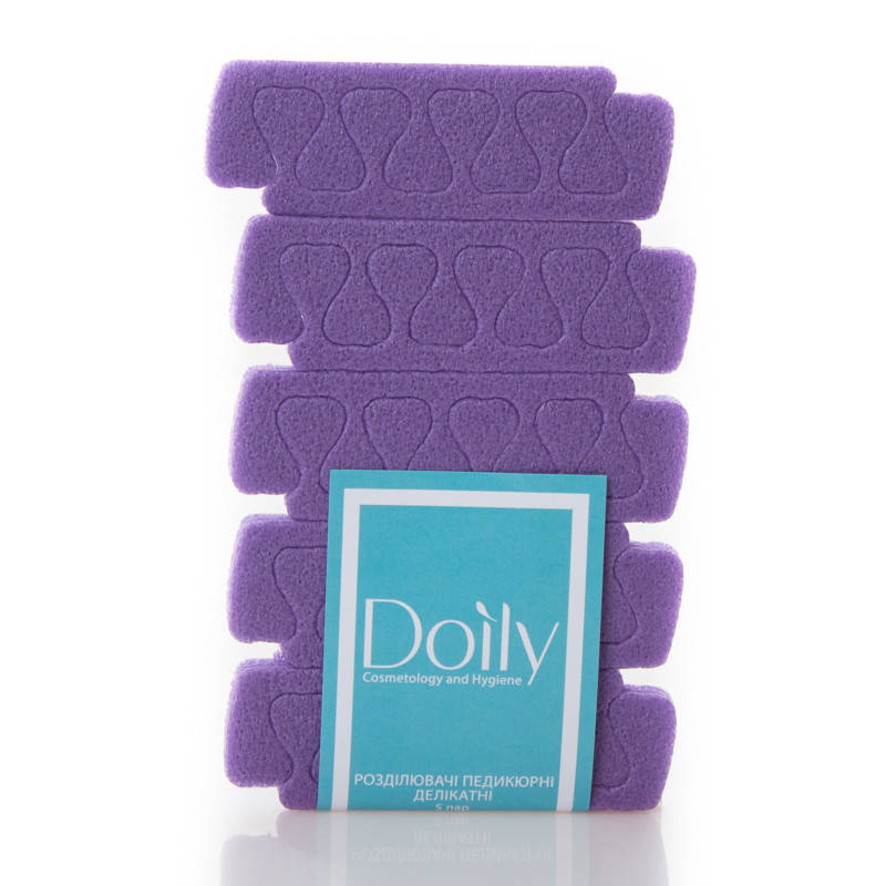 

Разделители - распорки педикюрные деликатные Doily (5 пар / уп) из пенополиэтилена Цвет: фиолетовый