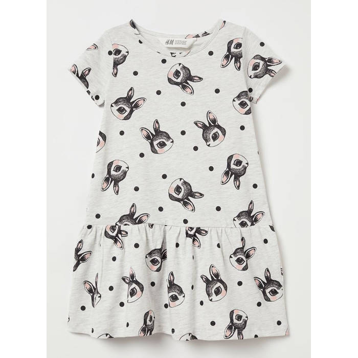

Детское платье Кролики для девочки H&M 8-10 лет - р.134/140 /69698/, Светло-серый