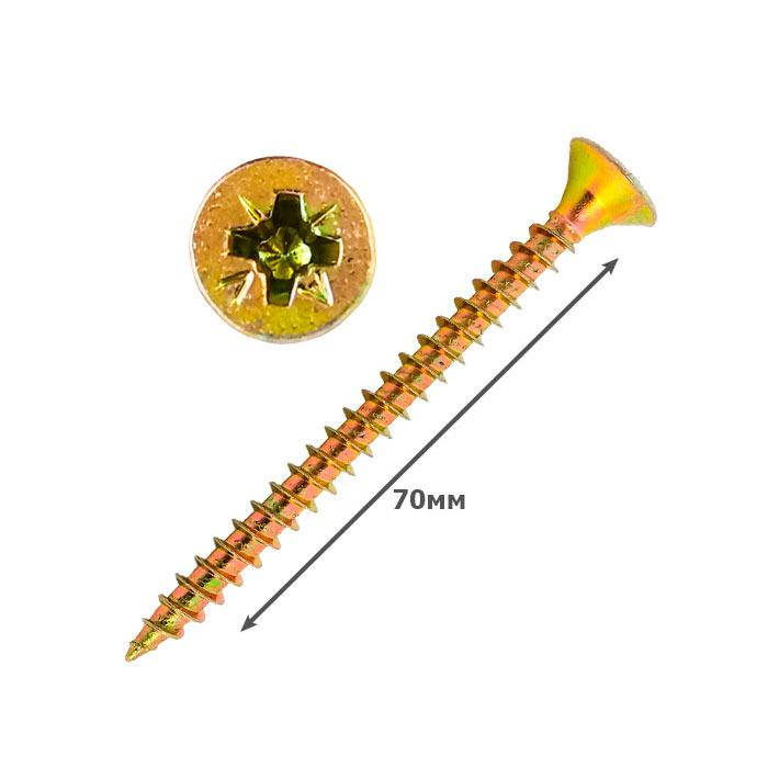 

Шуруп универсальный желтый, шуруп оцинкованный 6х70 (упаковка 250шт.)