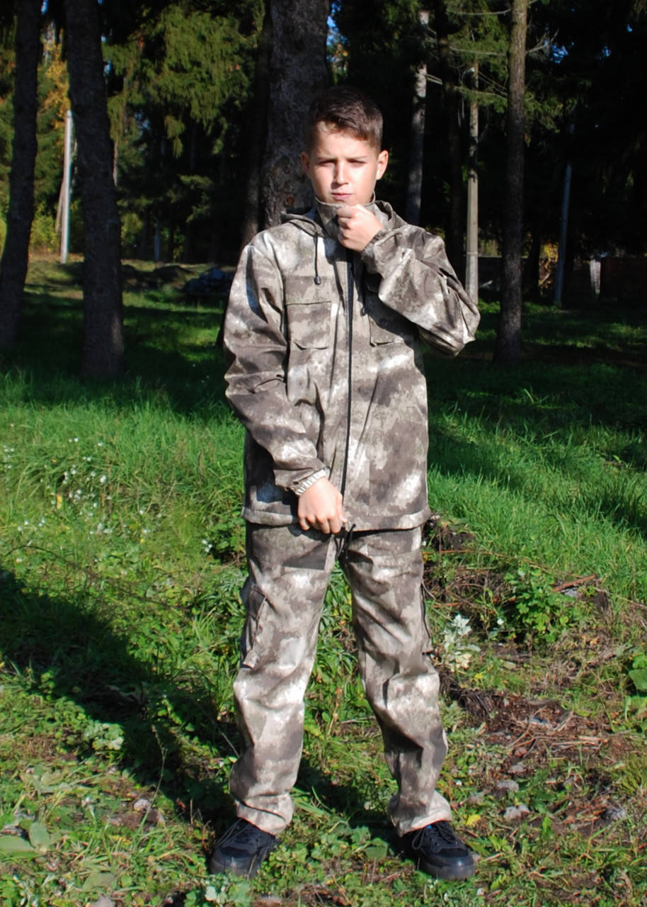 

Костюм камуфляжный детский с капюшоном "серый пиксель" One-Point