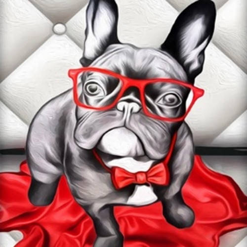 

Алмазная мозаика со стразами на подрамнике полная выкладка Ученый пес 30*30см