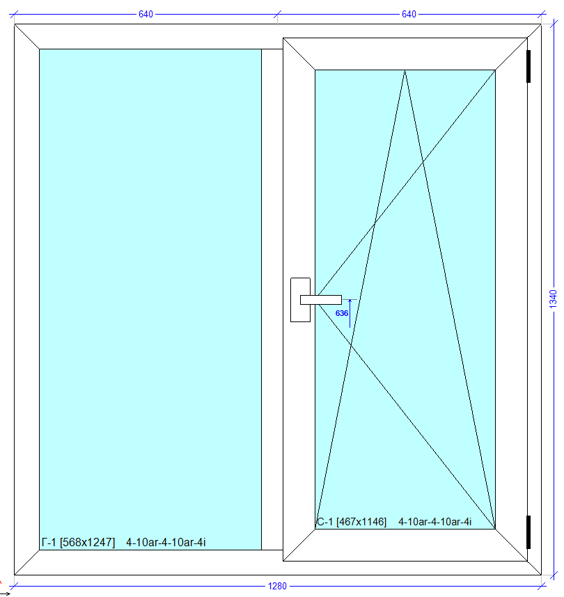 

Вікно WDS 5S 1280*1340 4-24аргон-4i(повышенное энергосбережение)