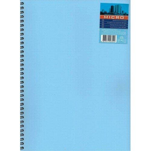 

Тетрадь на спирали А4, 80арк, MICRO пластиовая обложка голубой TA4380-810