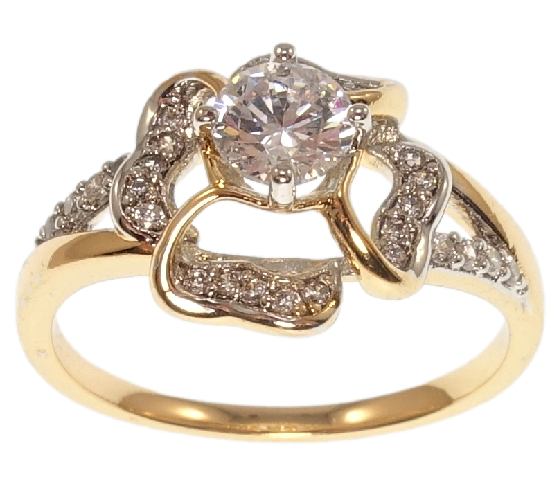 

Кольцо Xuping Позолота 18K+Родий "Цветок" р.17,17.5,18,18.5,19.5,20