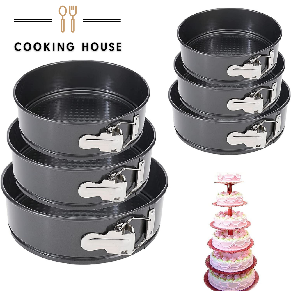 

Набор форм для выпечки из углеродистой антипригарной стали премиум-класса Cooking House - 6 шт (круглые)., Черный