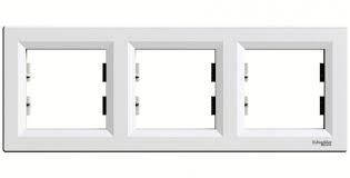 

Рамка 3-містна (3-постова) біла горізонтальна ASFORA. SCHNEIDER ELECTRIC.