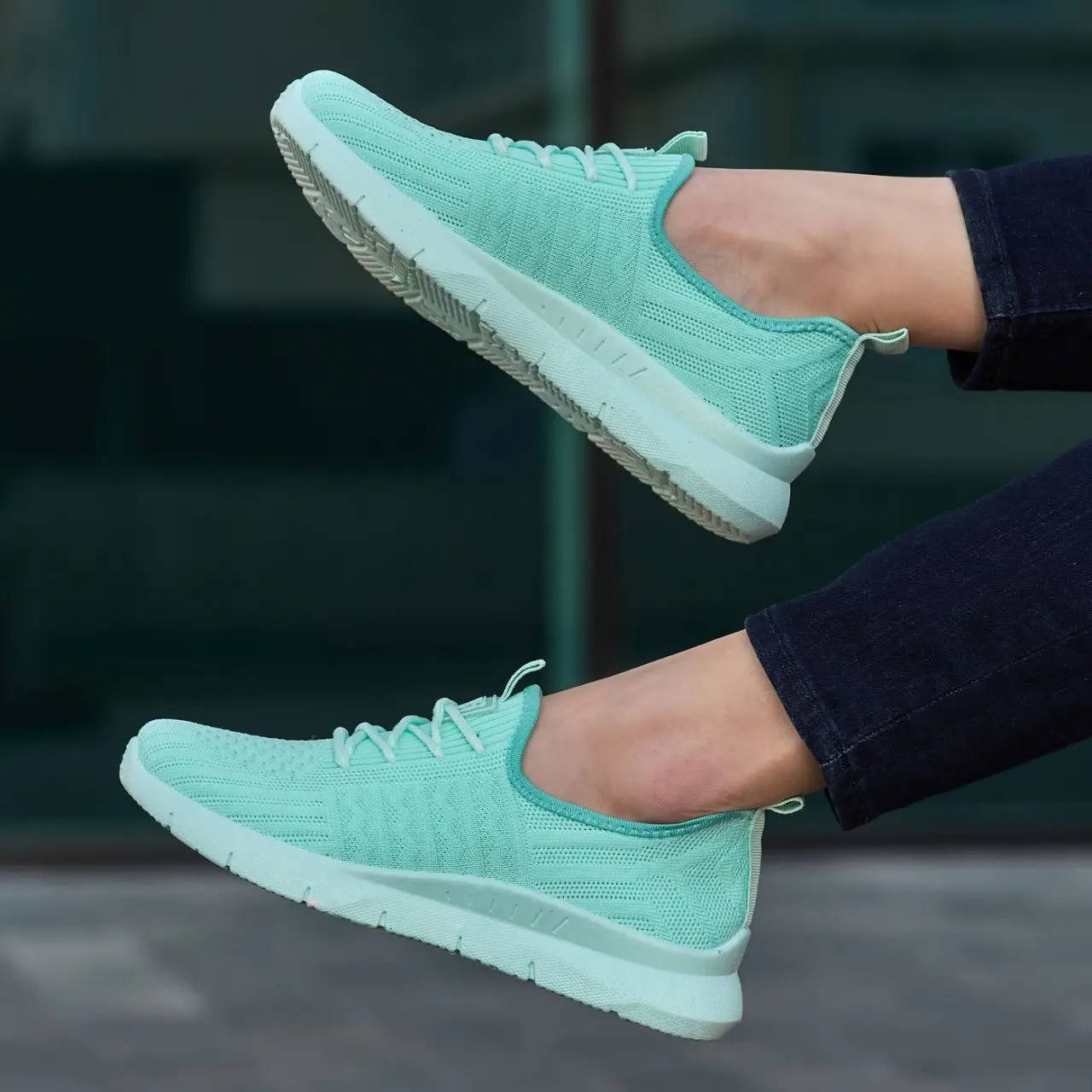 

37 р. Кроссовки летние женские мятного цвета (Нс-593м), Зелёный