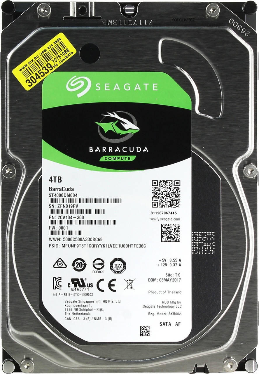 

Жесткий диск SEAGATE 4TB BarraCuda ST4000DM004 в наличии
