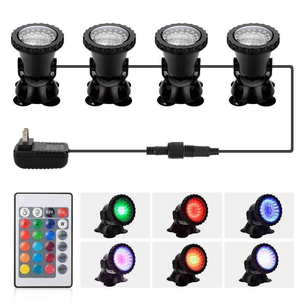 

Светильники для пруда RGB 36 Led четыре светильника с пультом