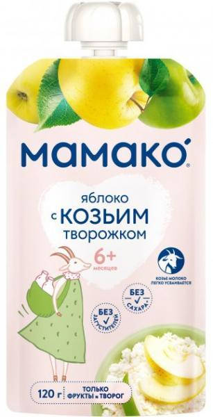 

Мамако Mamako Пюре с козьим творожком Яблоко 6м+ 120г