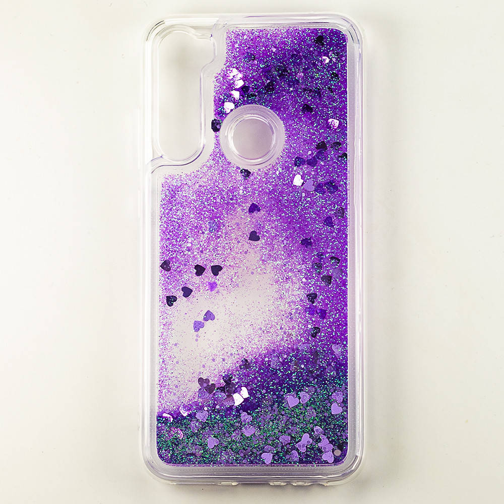 

Чехол Glitter для Xiaomi Redmi Note 8 Бампер Жидкий блеск Фиолетовый